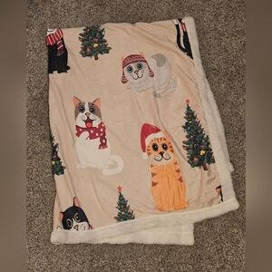 Christmas Kitty Cats Throw Blanket Soft & Cozy